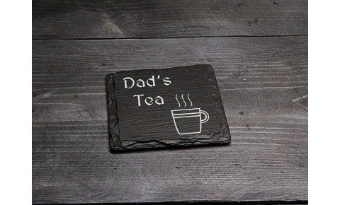 Square Welsh Slate Coaster - 'Dad's Tea'
